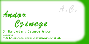 andor czinege business card